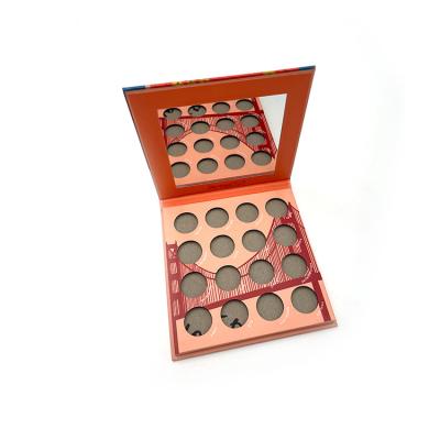China Recyclable Sleeve Magnet Hologram Paper Cardboard Folding Circle Pan Box Luxury Customized Makeup Glitter Cream Blush Eyeshadow Palette for sale