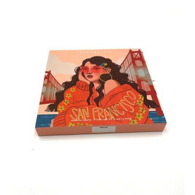 China Empty Makeup Cosmetics Private Logo Recyclable Wholesale Paper Custom Label Eyeshadow Pastel Palette for sale