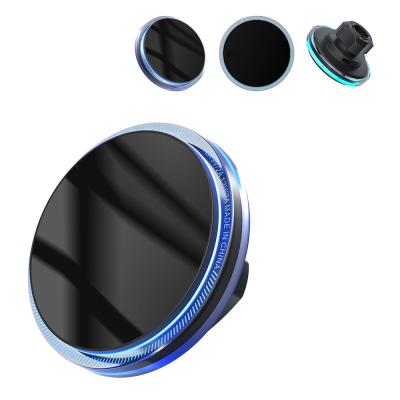 China Original And Unique Iphone Car Charger With Magnetic Wireless Charging And Crystal Ambient Light Design for sale