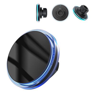 China Stable Artistic Magsafe Car Mount Crystal Ambient Light Design Wireless Charging Horizontal Vertical for sale