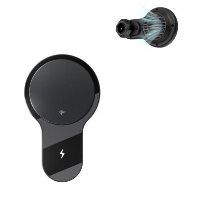 China Strong Magnetic Stability Ultra-Thin Fan Cooling Fast Charging Wireless Charging Car Phone Holder One-Handed Operation for sale