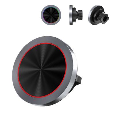 China Small And Thin Magnetic Car Mount Wireless Charger With Hidden Light Off Function For A Neat Look for sale