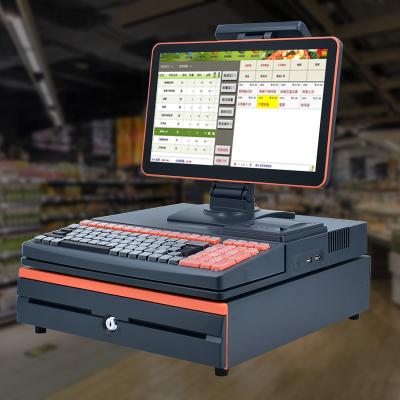 China Equipped with keyboard supporting online POS all in one POS terminal POS machine for supermarket for sale