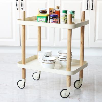 China Minimalist Removable Cart Kitchen Racks Nordic Style Movable Coffee Table Living Room Table Designs for sale