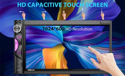 China USB 7 Inch Android Auto Car Stereo 1024*600 IPS Screen Car Stereo External Microphone for sale