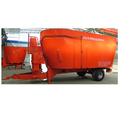 China Farms Animal husbandry machinery 9TMRL-25 hot sale silage mixer vertical TMR mixer for dairy animal feed BAIMVO BAIMUWANG for sale