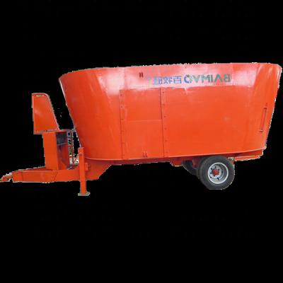 China Farms Livestock machinery 9TMRL-18 hot sale silage mixer vertical TMR mixer for dairy animal feed BAIMVO BAIMUWANG for sale