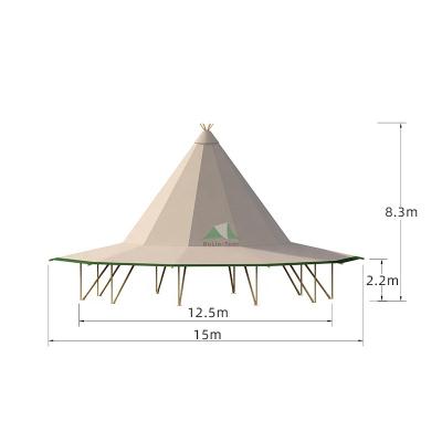 China Tube Type Tent Stake Glamping Waterproof Tipi Indian Tent Camping Party Tent For Outdoor Camping for sale