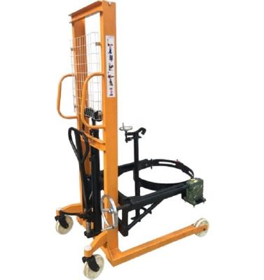 China Hotels 350kg Oil Drum raising truck used in warehouse for sale reliable quality oil drum stacker for sale