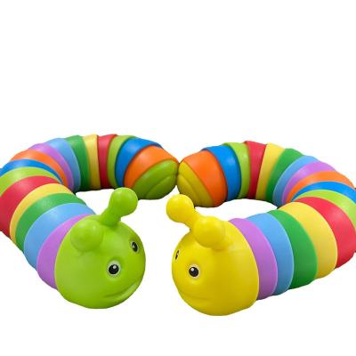 China 2022 New Flexible Rainbow Finger Ingot Decompression Toys For Twist Relief Small Worm Snail Jointed Friendly Ingot for sale