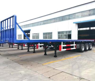 China Flat Bed Trailer 2 Axle 3 Axle Flat Bed Trailer 20FT Truck Trailer Flat Bed Trailer 40 FT Flat Bed Trailer Chassis for sale
