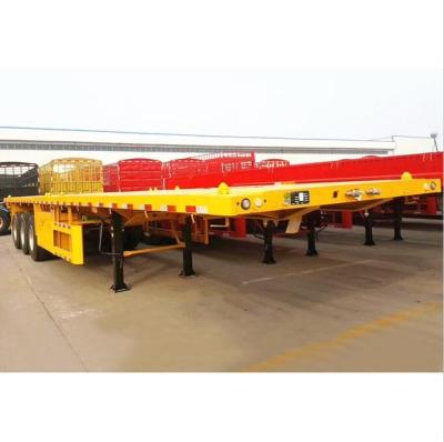 China Truck Trailer Container Trailer Cheap Flatbed Semi Trailer 2/3 Axle 40ft Flat Bed Semi Trailer for sale