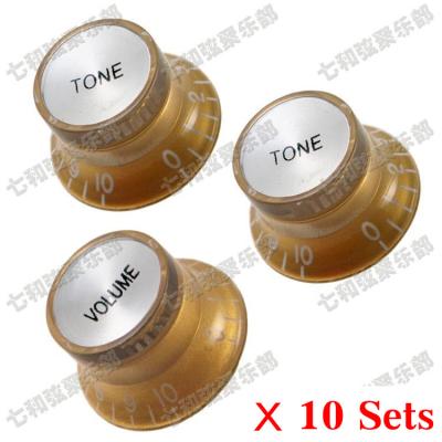 China Acrylic & Aluminum material 10 sets Golden Speed Control Knobs for Electric Guitar (1 Volume & 2 Tone) LPN-GD-1T2V-10 for sale