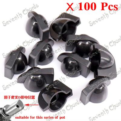 China Plastic 100 Pcs D Shaft Chicken Head Bass Guitar Amplifiers Knobs Buttons - Black / GUITAR PARTS for sale