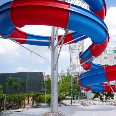 China Custom Made Aqua Park Smooth Spiral Water Slide Erosion Resistant for sale