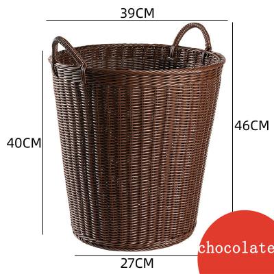 China Straw Woven Laundry Storage Traditional Collapsible Natural Basket with Handles for Dirty Clothes&Plush Toys for sale