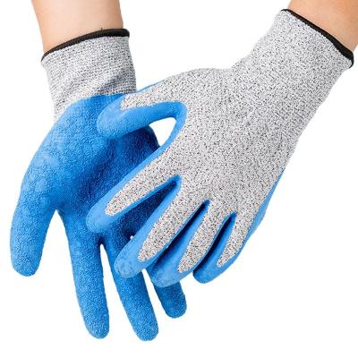 China waterproof Anti-cut HPPE latex coated anti-cut safety gloves for glass handling machinery manufacturing for sale