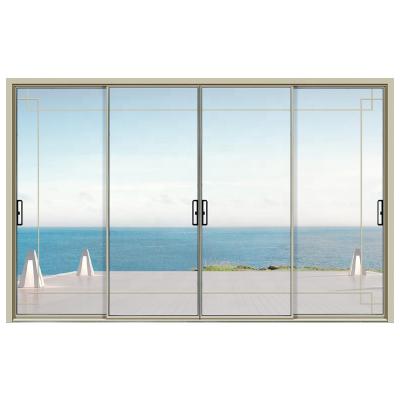 China Bulletproof Tempered Double Glass Sliding Doors Frame Living Room Material Waterproof Aluminum Doors for sale