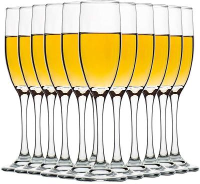 China New Classic/Postmodern Custom Logo 140ml 180ml 190ml Champagne Flute Glasses Champagne Glass Flutes Wedding Set Lead Free for Bride and Groom for sale