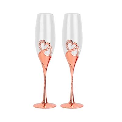 China Modern Personalized Custom Luxury Wedding Wedding Set Flutters Tumbler Tumblers Crystal Bubble Drinking Champagne Glasses for sale