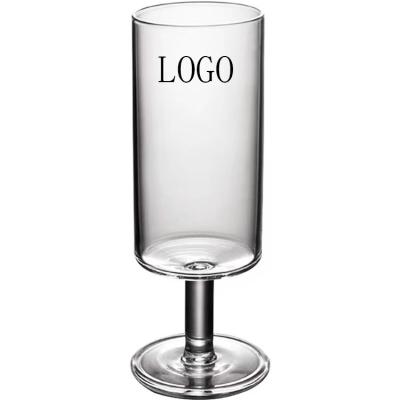 China Cocktail Glass Cup Houkui Tea Cup Japanese Style Straight Glass High-footed Borosilicate Glass Cocktail Glass for sale