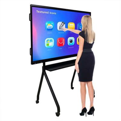 China 65 Zoll interaktiver Touchscreen Whiteboard 4K Bildschirmplatten Smart Display mit Infrarot 10/20 Punkten und Android 13.0 zu verkaufen
