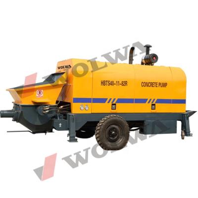 China Construction works WOLWA Small Size Diesel Concrete Pump With Mixer With 100m Hoses for sale