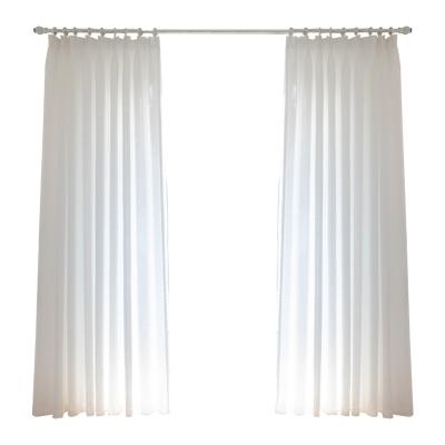 China Custom Blackout Waist Ripple Pleat Plain Curtain Fabric Blackout Hotel Blackout Fix-Pleated Sheers And White Linen Curtains For Living Room Bedroom for sale