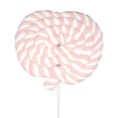 China Natural Halal Rainbow Swirl Twist Marshmallow Pop Stick Lollipop Candy for sale