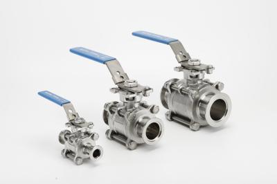 China SS316L Sanitary ISO Vacuum Fittings , Stainless Steel 3PC Ball Valve for sale