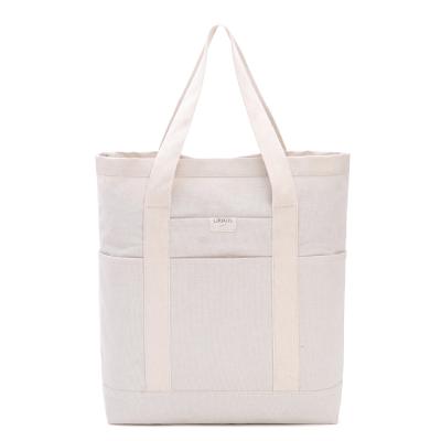 China Handled Empty Heavy Duty Plain White Denim 20oz Cotton Canvas Tote Bag for sale