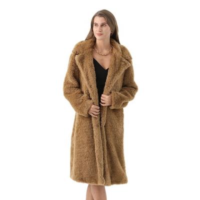 China Women's Long Coat Breathable Casual Luxury Soft Fur Coat Winter Fuzzy Jacket for sale
