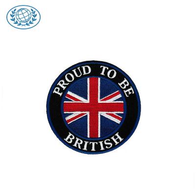 China Viable Embroidered UK Flag Patch Country Flag Patches Proud To Be British for sale