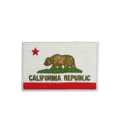 China Viable in Current USA State California Patches CA American Flag Patch Country National Custom Embroidery Patches Fully Embroidered NO MOQ for sale