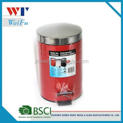 China Sustainable Stainless Steel Pedal Trash Can Step Trash Can for sale