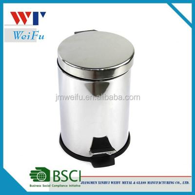 China Sustainable 3L Round Brushed Stainless Steel Foot Pedal Bin for sale