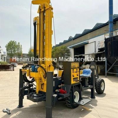 China RCF220W 65KW Engine Water Well Trailer Wheel Type DTH Water Well Drilling Rig for sale