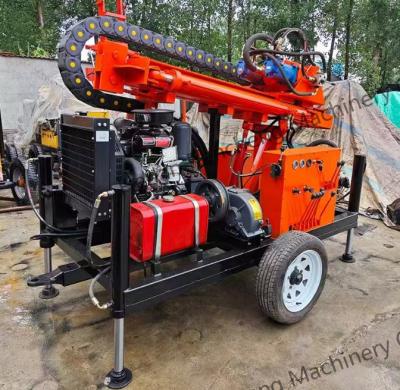 China 200m Mud Drilling Trailer Mounted Water Well Drilling Rig 80-200rpm Rotation Speed for sale