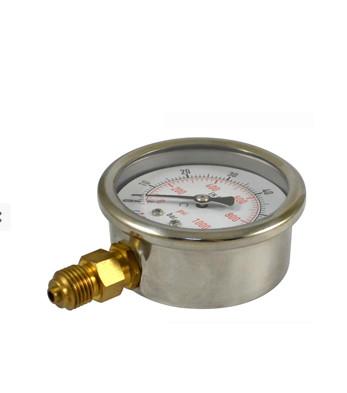 China Óleo líquido do manômetro encheu o seletor 63mm do calibre de pressão 6BAR do tubo de bordão 90psi 1/4