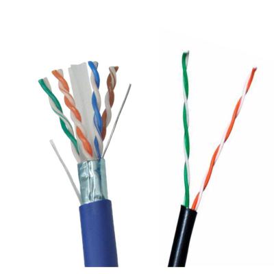 China Full 2 pairs 4 pairs 305m copper internet network cat5 shielded 4 2 pairs cat6 ftp utp cat 5 lan cable indoor wire price per meter for sale