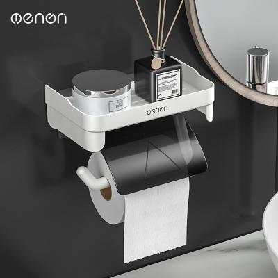 China Modern Kitchen Bathroom Plastic Wall Mounted Self Adhesive Corner Toilet Paper Holder Tissue Box Storage Boxes for sale