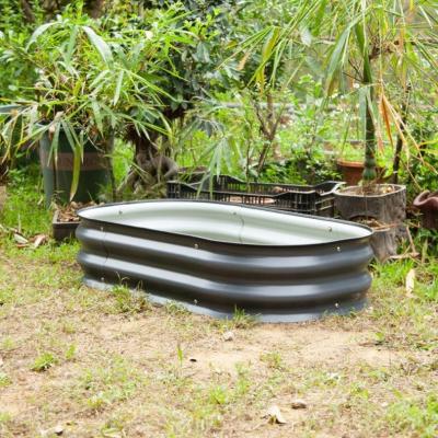 China 3.4*2*0.66 Ft Dark Grey Galvanized Raised Garden Bed Kit Boxes Outdoor For Vegetables for sale
