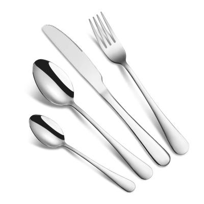 China Sustainable fancy 1010 stainless steel flatware silverware dinner knife spoon fork set cutlery set wholesale for sale