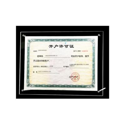 China A4 Certificate Frame Crystal Glass Photo Frame Crystal Glass Diploma Photo Frame Glass for sale