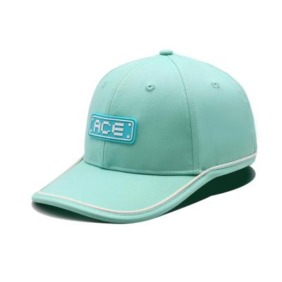China Oem Custom Ace Rubber Patch Pvc Logo Baseball Cap 6 Panel Sports Hats Gorras for sale