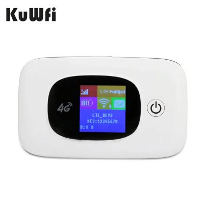 China hot sale 4g 2023 KuWFi lte 4g lte 4g mobile hotspot modem sim card pocket 10users white hotspot for outdoor activities for sale