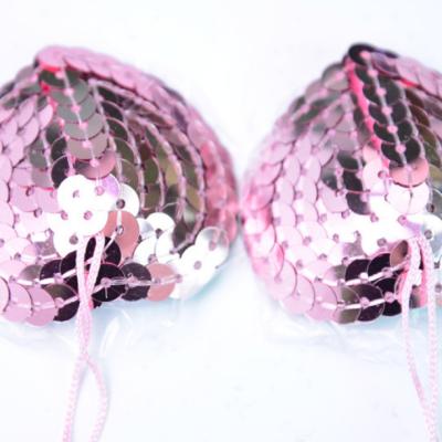 China Sexy heart-shaped sequins invisible tassel heart-shaped sequins bra silicone accessories underwear lingerie nipple stickers for sale