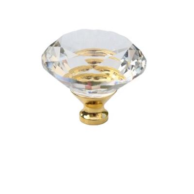 China Luxury And Modern Transparent Knob Round Handle Glass Furniture Crystal Sliding Door Drawer for sale