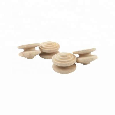 China Farmhouse Foshan Factory Hardware Birch Wood Direct Knob Round Mushroom Shape Pull Handle for sale
