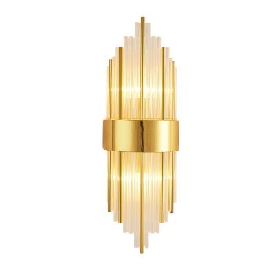 China Modern LED Wall Light Gold Crystal Indoor Lighting Bedside Hallway E14 Metal Modern Wall Lamp for sale